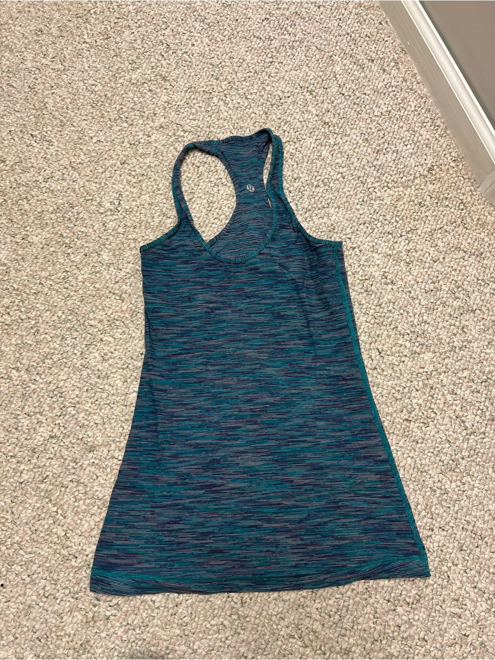 lululemon athletica Teal and Navy Space-Dye Racerback Tank